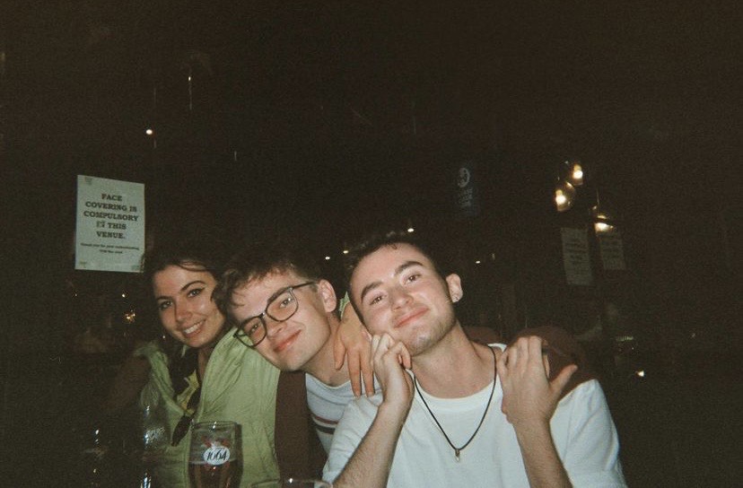 Ezra Johnson with friends.